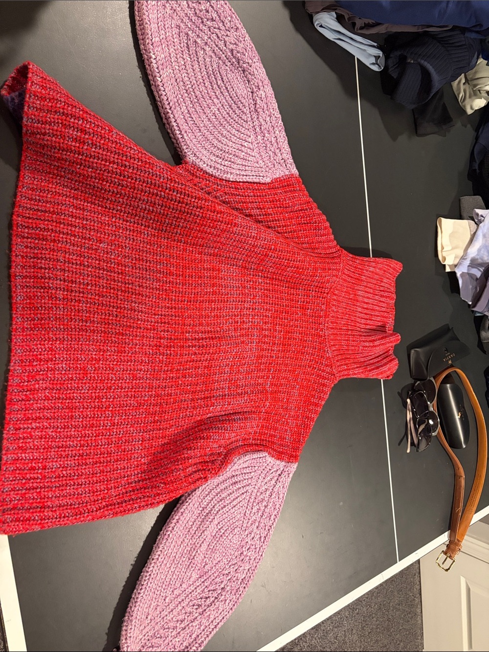 Elodie large sweater- red and purple